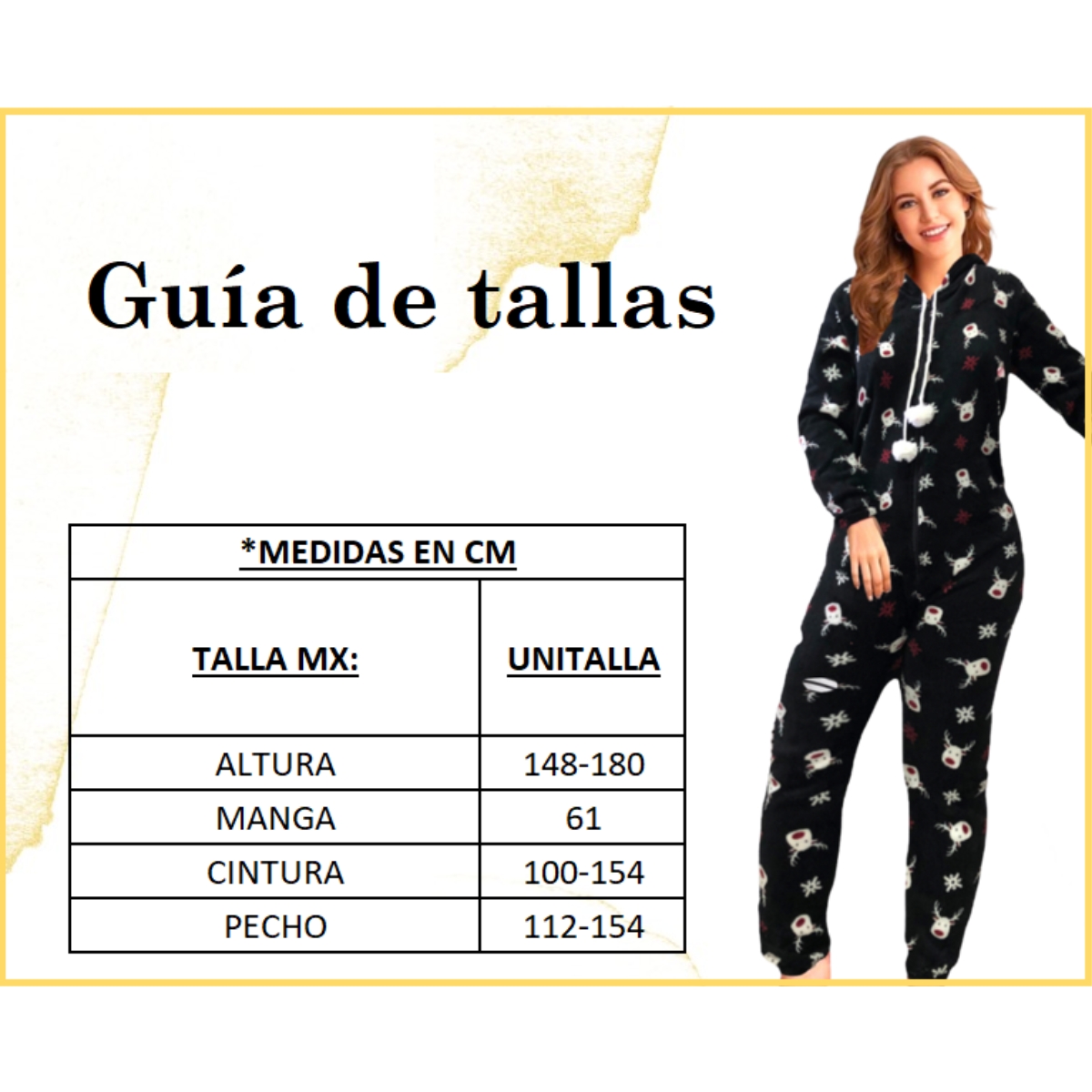 Pijama Mameluco Kigurumi Cálido Con Diseño Invernal Y Tela Polar