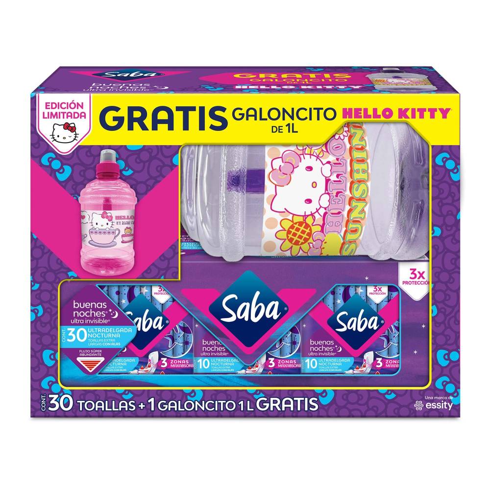 Toallas Femeninas Saba Ultra Invisible 30 Piezas + 1 Galoncito