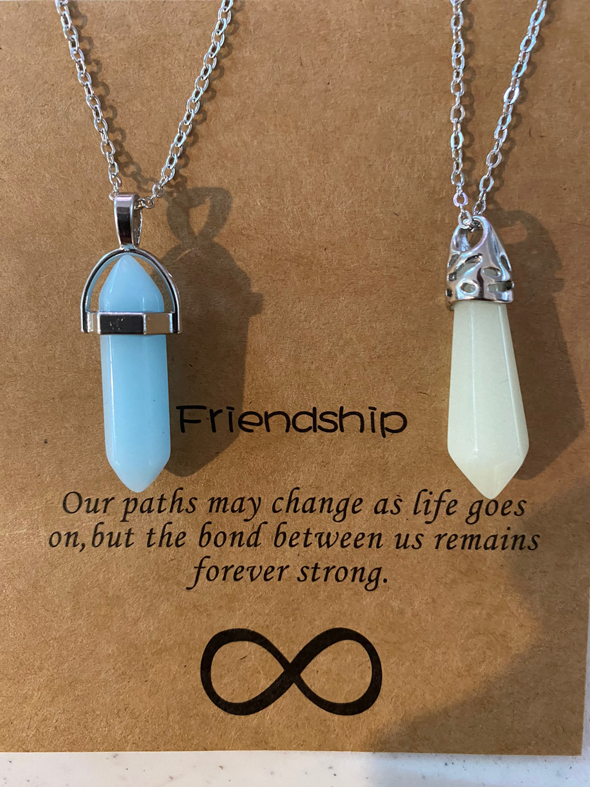 Collares para Parejas con colgante en forma de Pendulo, Collar que brilla en la oscuridad, Collares Novios, Enamorados, Amor y Amistad