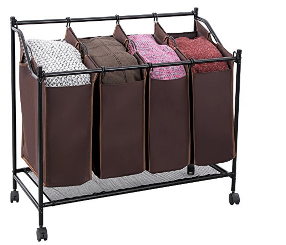 Cesto Para Clasificar Ropa Sucia Estructura de Metal Con Ruedas