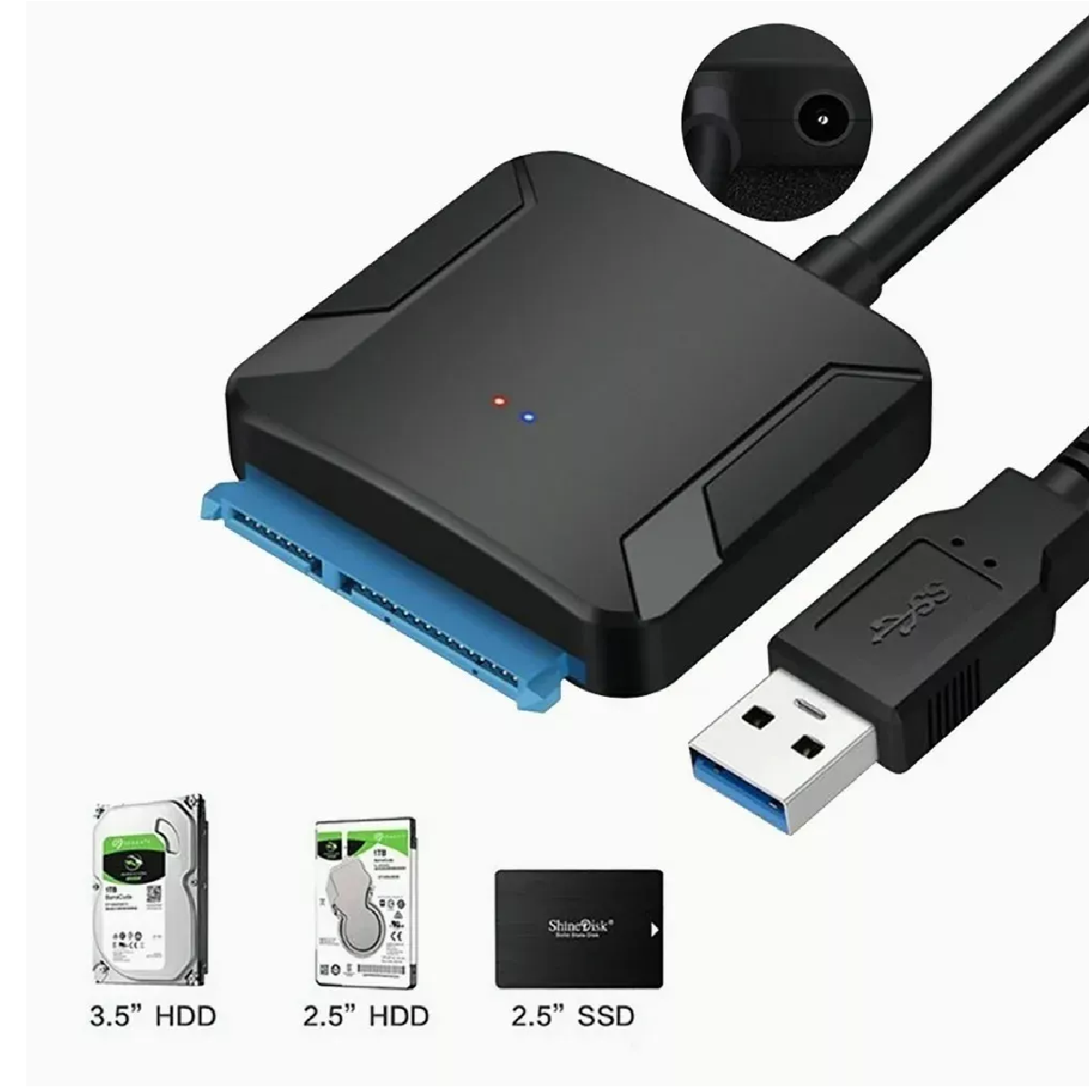 Cable Adaptador Disco Duro Sata A Usb 3.0 Hdd Ssd 3.5