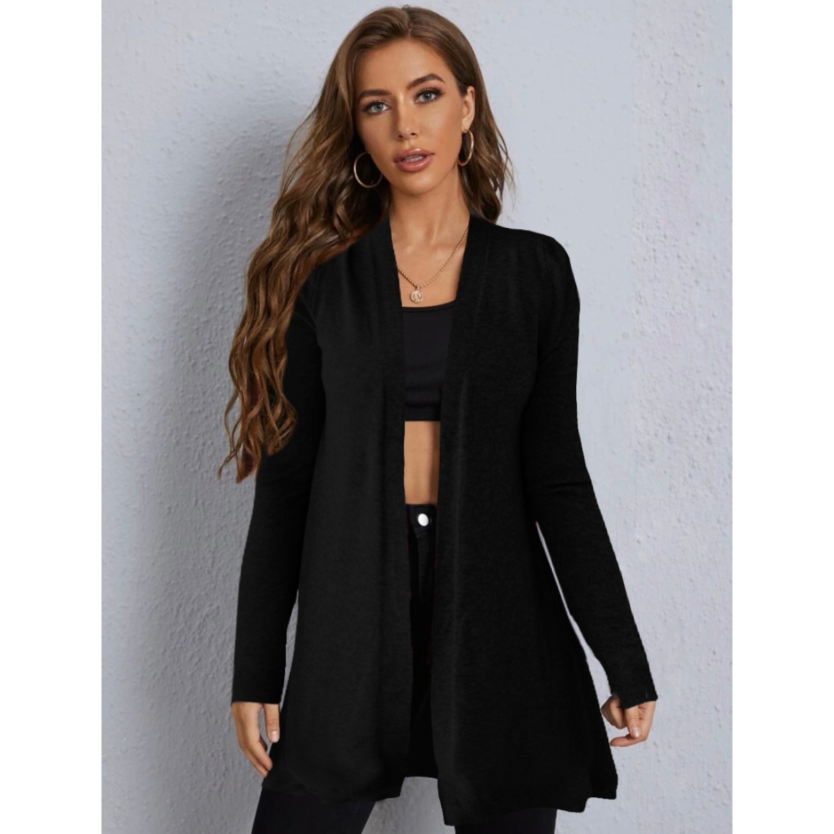 Suéter Mujer Moda Sweater Dama Abierto Tejido Punto Diseño 