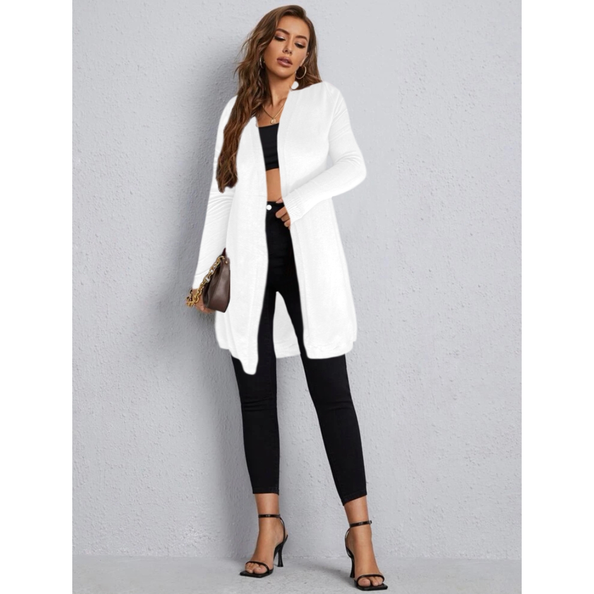 Suéter Mujer Moda Sweater Dama Abierto Tejido Punto Diseño 