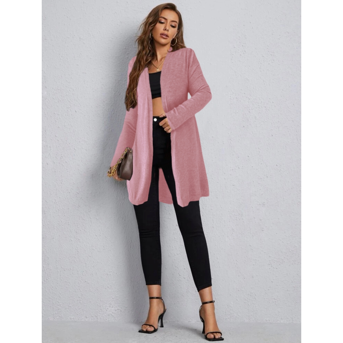 Suéter Mujer Moda Sweater Dama Abierto Tejido Punto Diseño Colorido