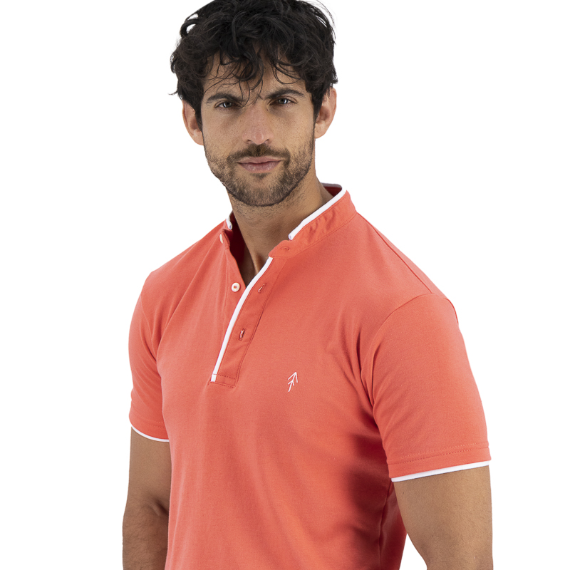 Playera Cuello Mao Slim Fit Holstone Hombre Mel n