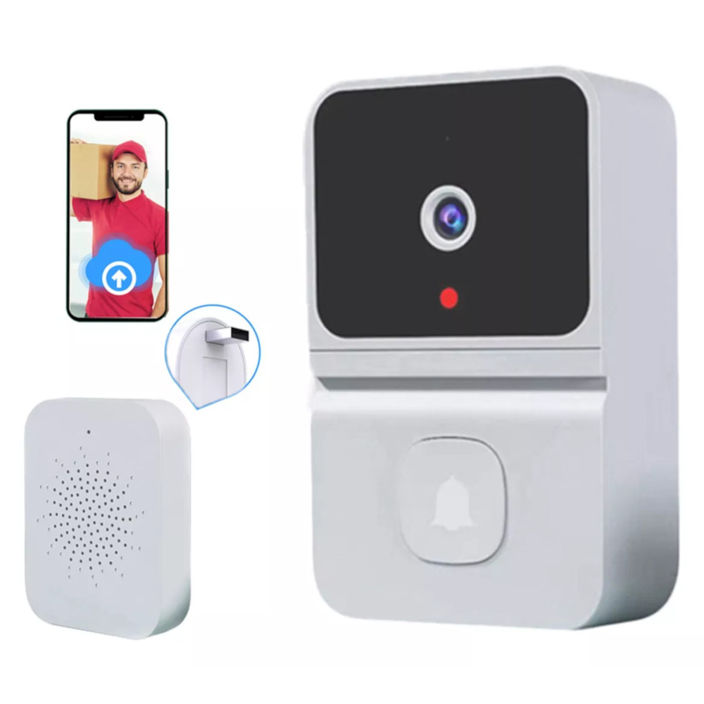 Mini Timbre inalámbrico Wifi inteligente con cámara, visión nocturna con intercomunicador, recargable, 2.4G