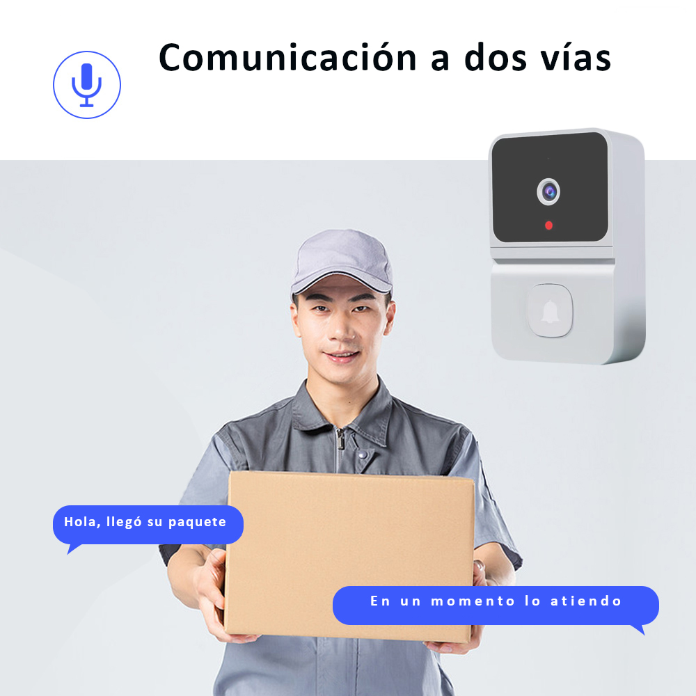 Mini Timbre inalámbrico Wifi inteligente con cámara, visión nocturna con intercomunicador, recargable, 2.4G