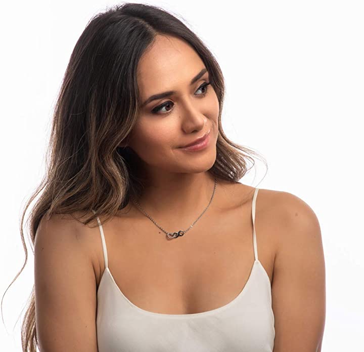 LuckyLy Collar para Mujer con Dije de Corazón e Infinito con Zirconia Cúbica , Cadena de Acero Inoxidable Mujer con Baño de Oro 18k - Modelo Nia