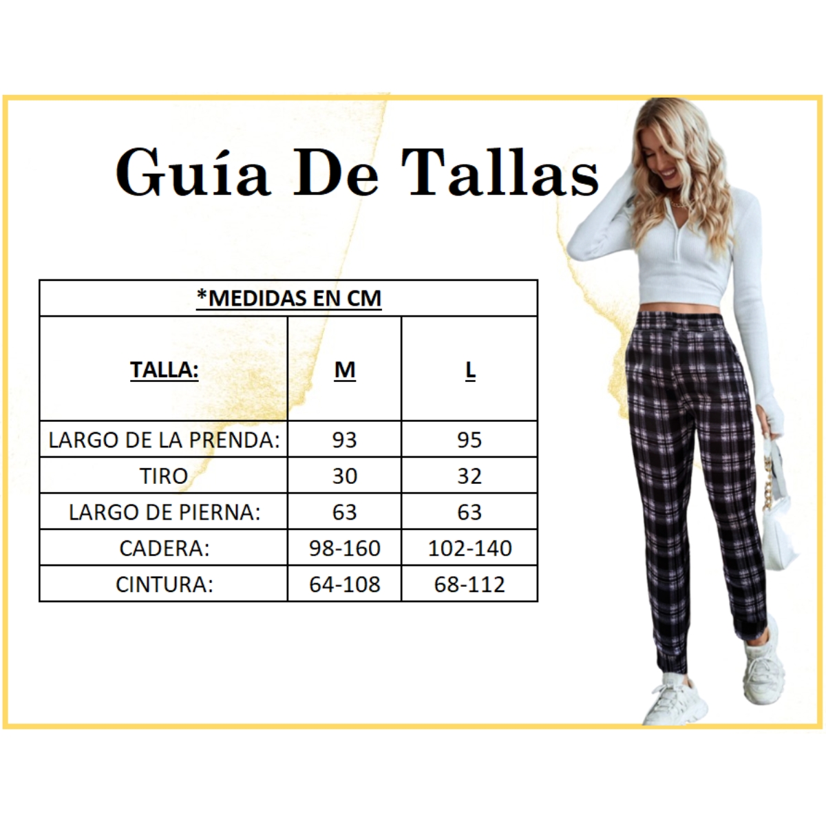 Pants Mujer Jogger Afelpado Tela Gruesa A Cuadros Moderno