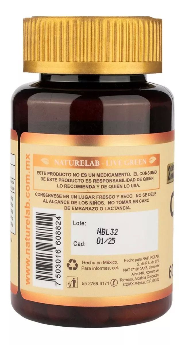 Cúrcuma + Vitamina C- Antioxidante - 60 Cápsulas - Naturelab