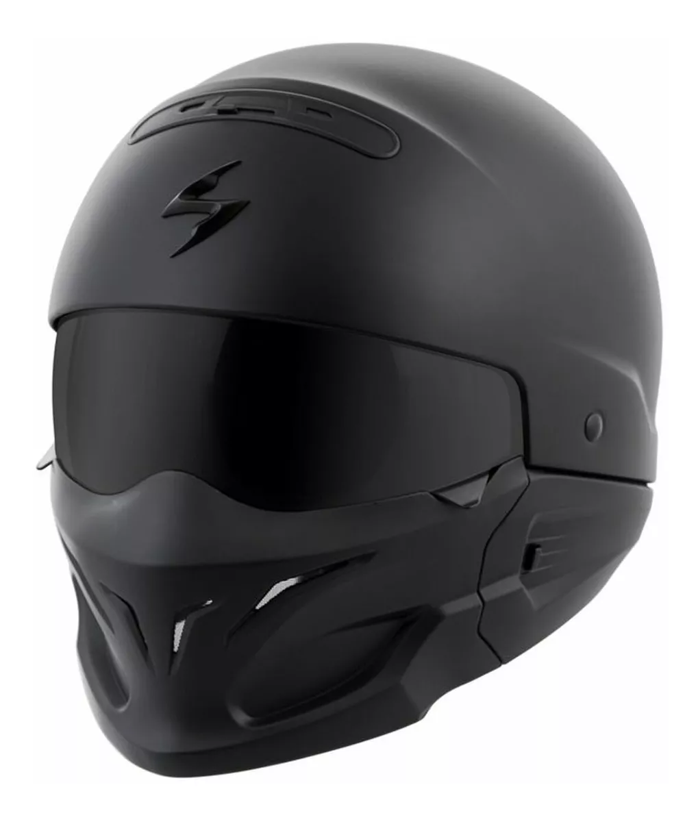 CASCO SCORPION COVERT NEGRO MATE MODULAR HARLEY DAVIDSON 3 EN 1 CERTIFICADO 