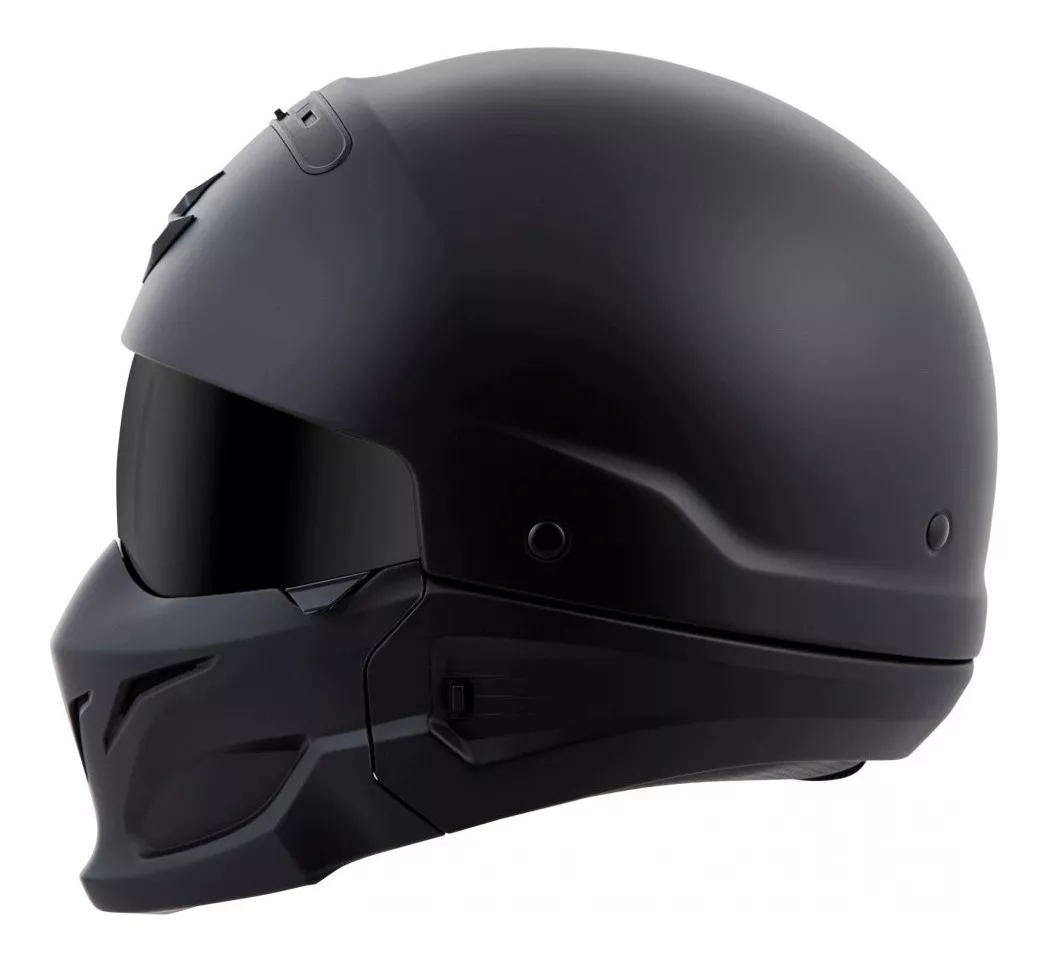CASCO SCORPION COVERT NEGRO MATE MODULAR HARLEY DAVIDSON 3 EN 1 CERTIFICADO 