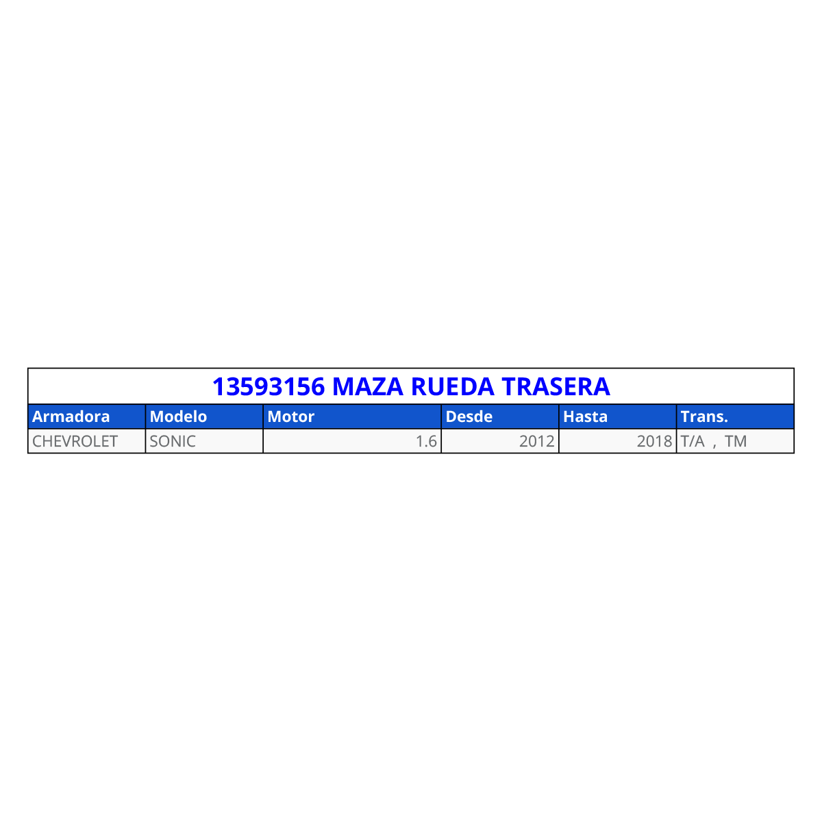 Maza trasera acdelco original 