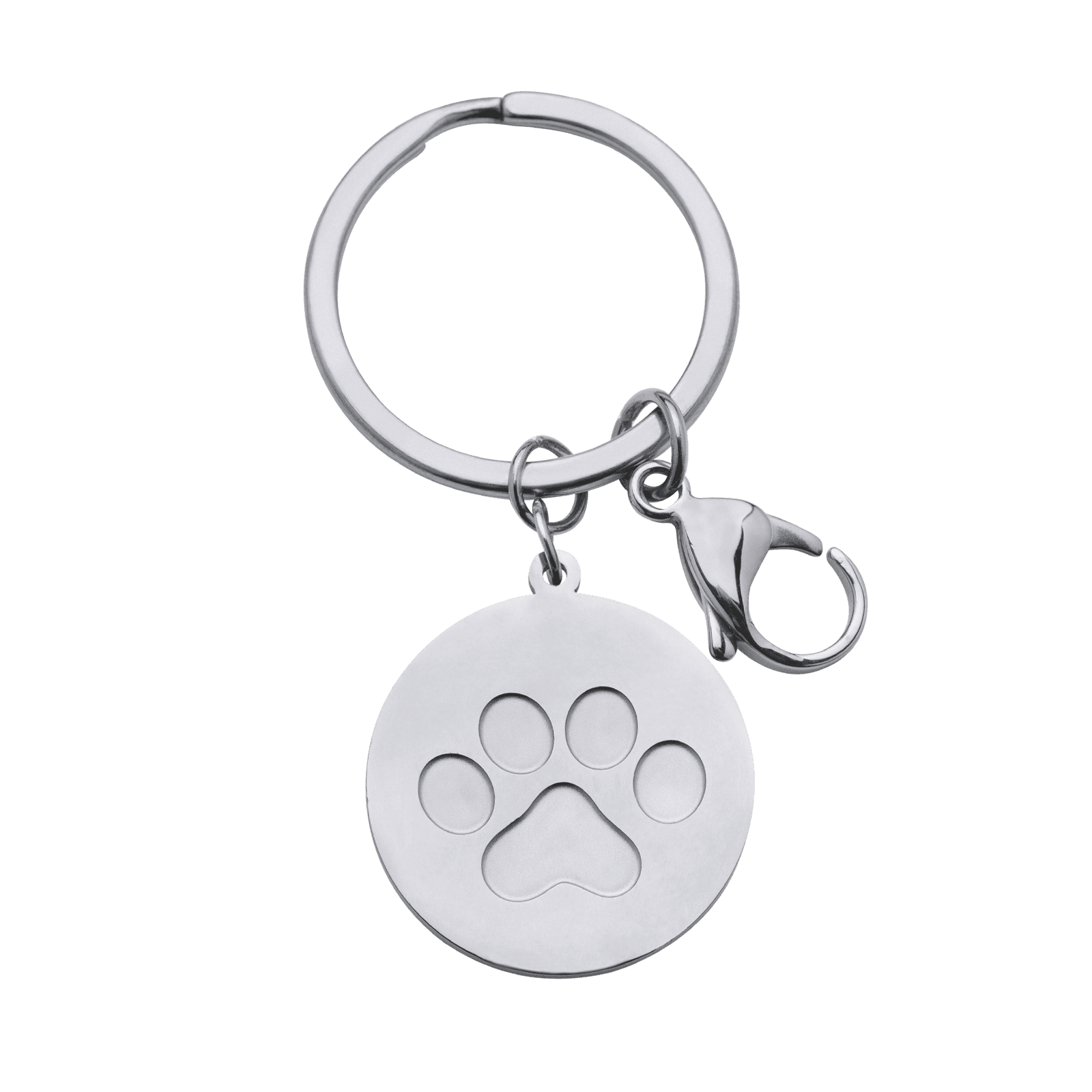 LuckyLy Llavero para Mujer de Huella de Perro , Acero Inoxidable Color Plata - Modelo Elva