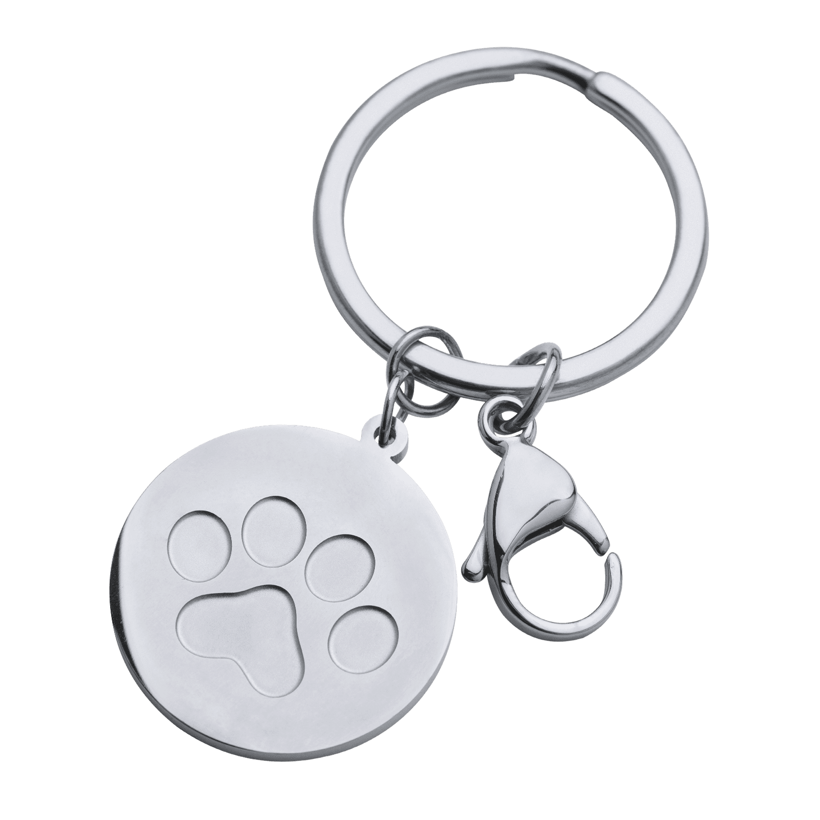 LuckyLy Llavero para Mujer de Huella de Perro , Acero Inoxidable Color Plata - Modelo Elva