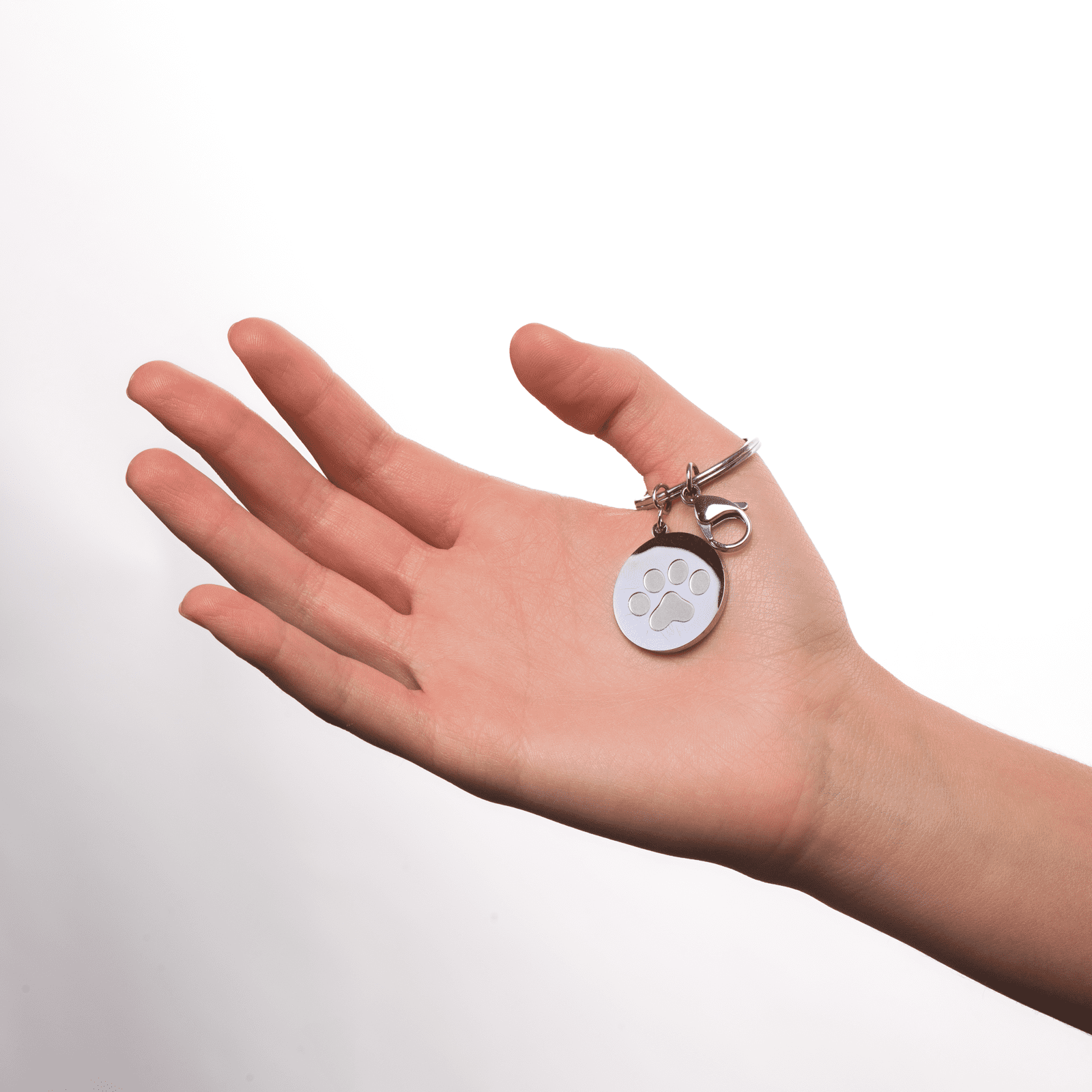 LuckyLy Llavero para Mujer de Huella de Perro , Acero Inoxidable Color Plata - Modelo Elva
