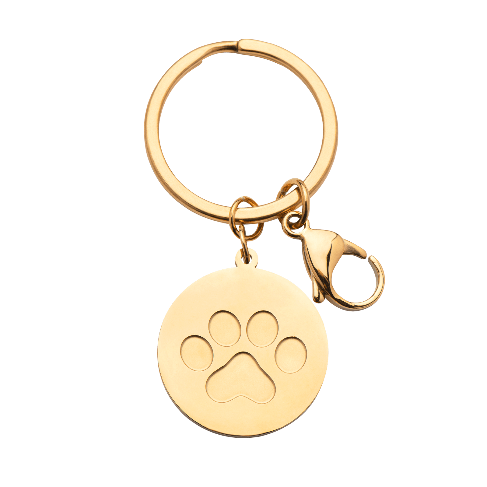 LuckyLy Llavero para Mujer de Huella de Perro , Acero Inoxidable con Baño de Oro 18k - Modelo Elva