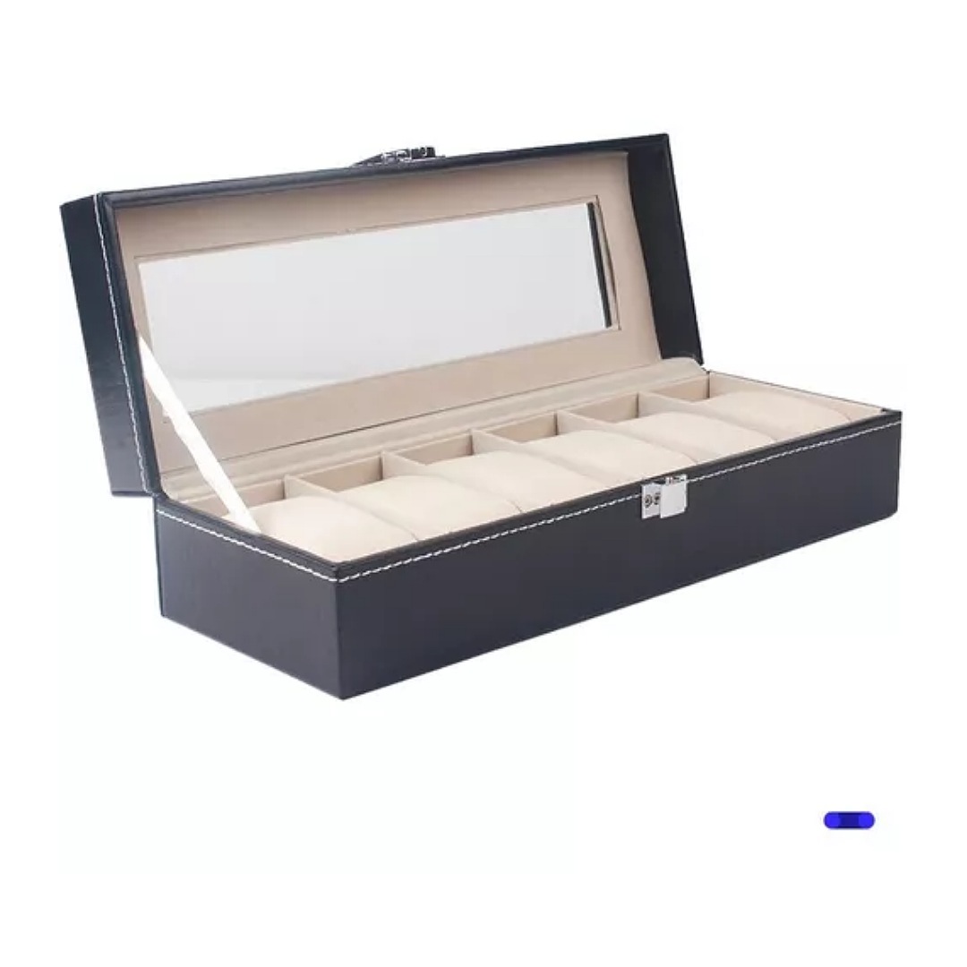 Estuche Para Relojes Exhibidor Con Almohadillas 6 Espacios