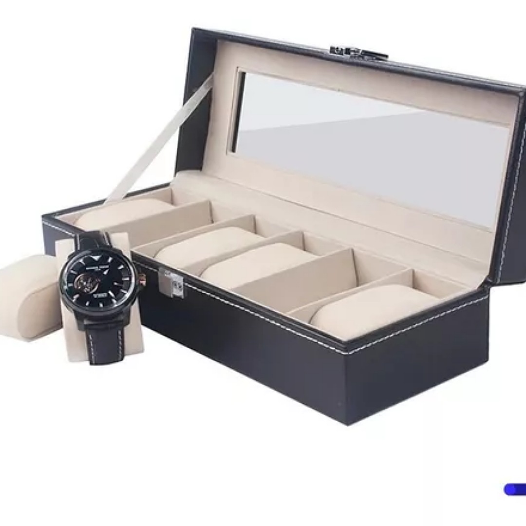 Estuche Para Relojes Exhibidor Con Almohadillas 6 Espacios