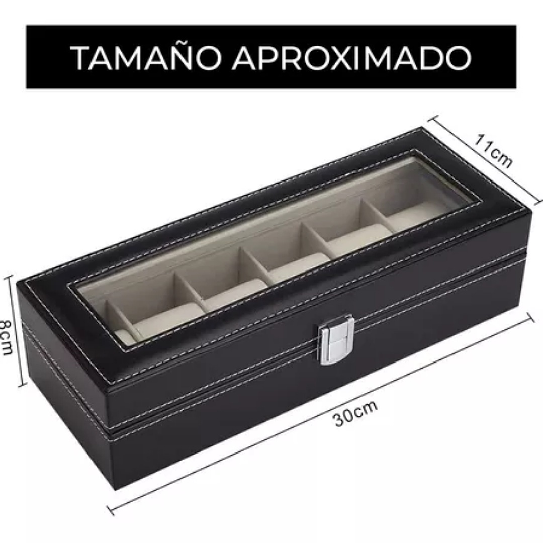 Estuche Para Relojes Exhibidor Con Almohadillas 6 Espacios