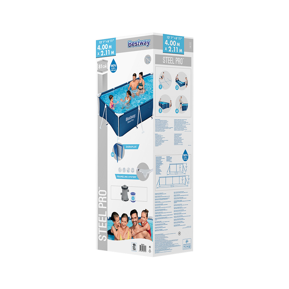 Alberca Estructural Rectangular Bestway 400 Cm Azul 5700 Lts Azul