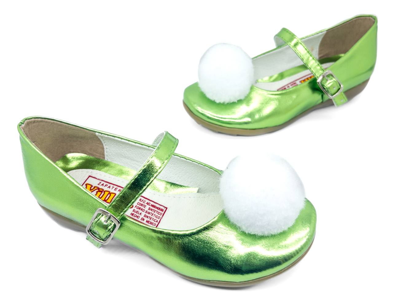 Zapato Niña Campanita Zapatillas Princesas 07-VC Verde Metálico