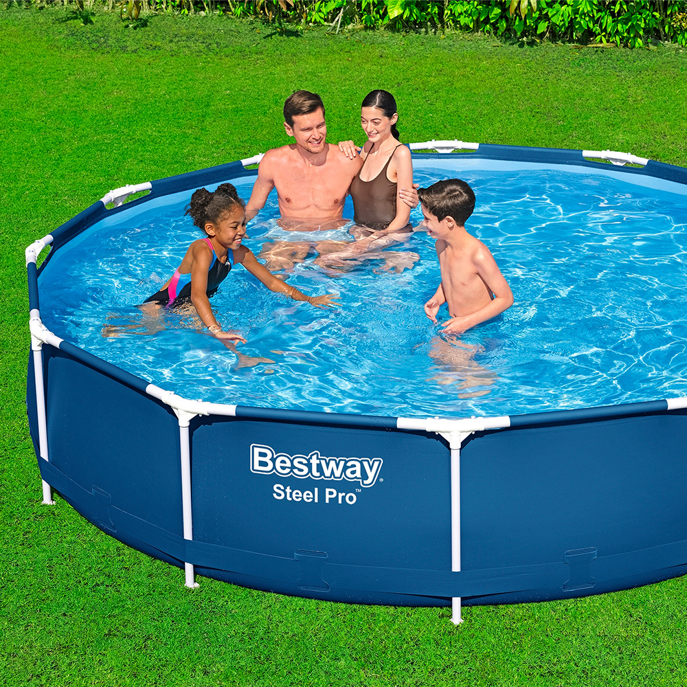 Alberca Estructural Redonda Bestway 366 Cm Con Bomba 6473 L.