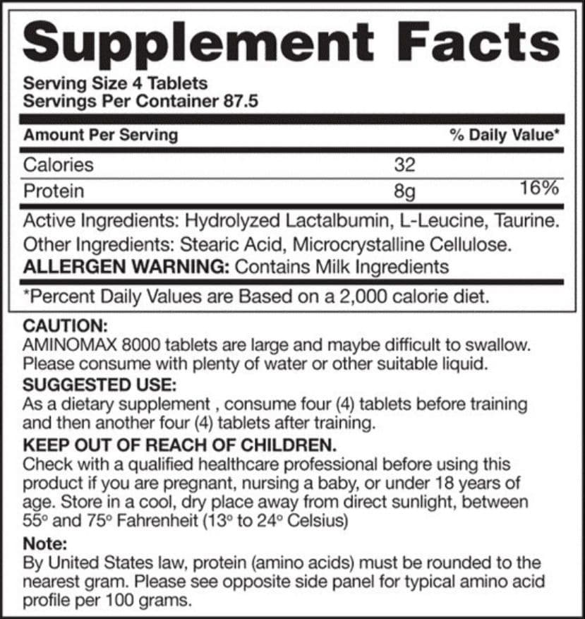Aminoacidos Amino Max 8000 Gaspari (325 tabs).