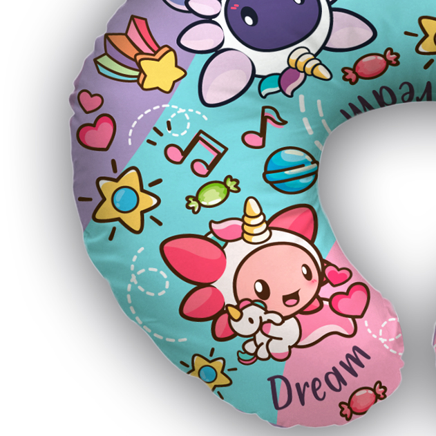 Cojin De Viaje Ajolocornios Almohada Para Cuello Suave Descanso