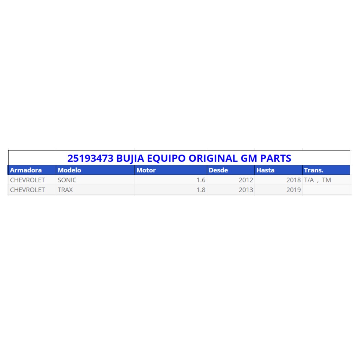 Bujía ACDelco original para : Cruze 2004-2014 