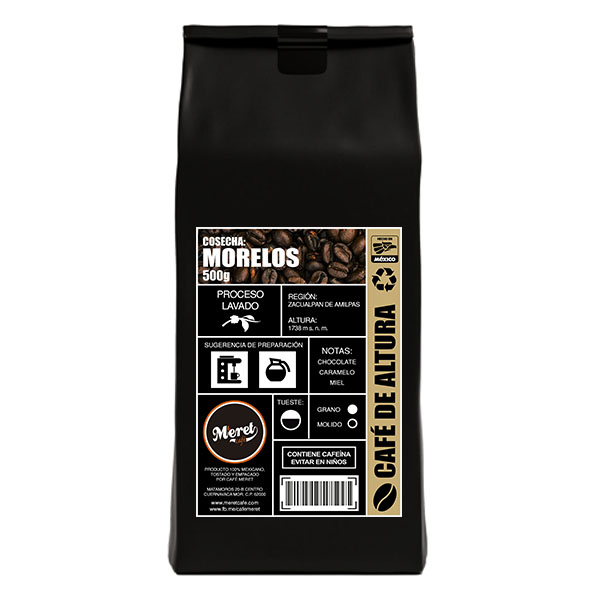 Café Orgánico Gourmet de Morelos - 500 Gramos - Molido Americano - Meret