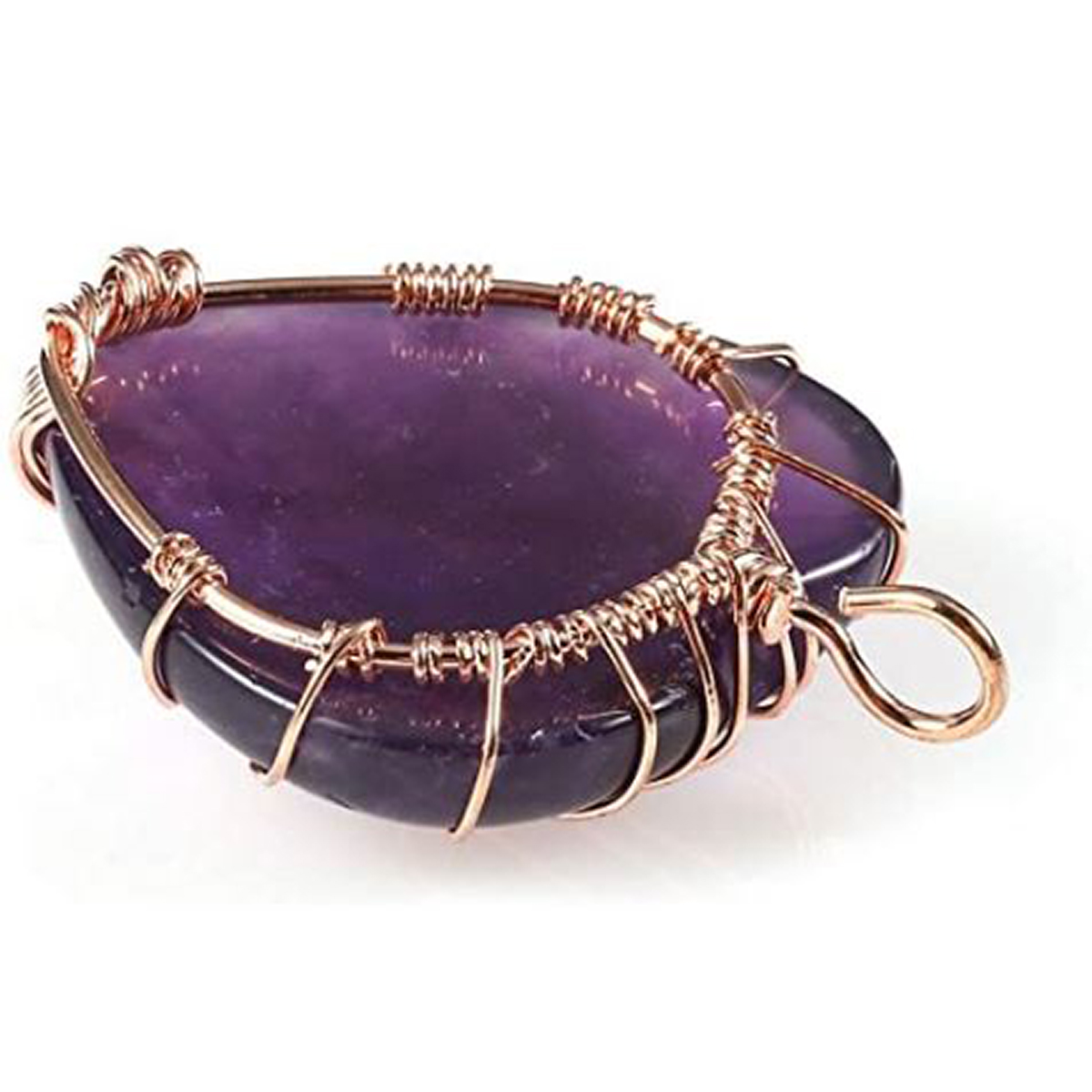 Collar con Cristales Curativos envueltos en alambre Arbol de la Vida, Collar Corazón de cuarzo para Reiki para Mujeres - Amatista Morada