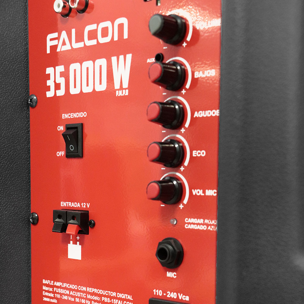 Bocina Bafle 15 Falcon 35,000 Pmpo portátil Con Bluetooth Negro, excelente calidad