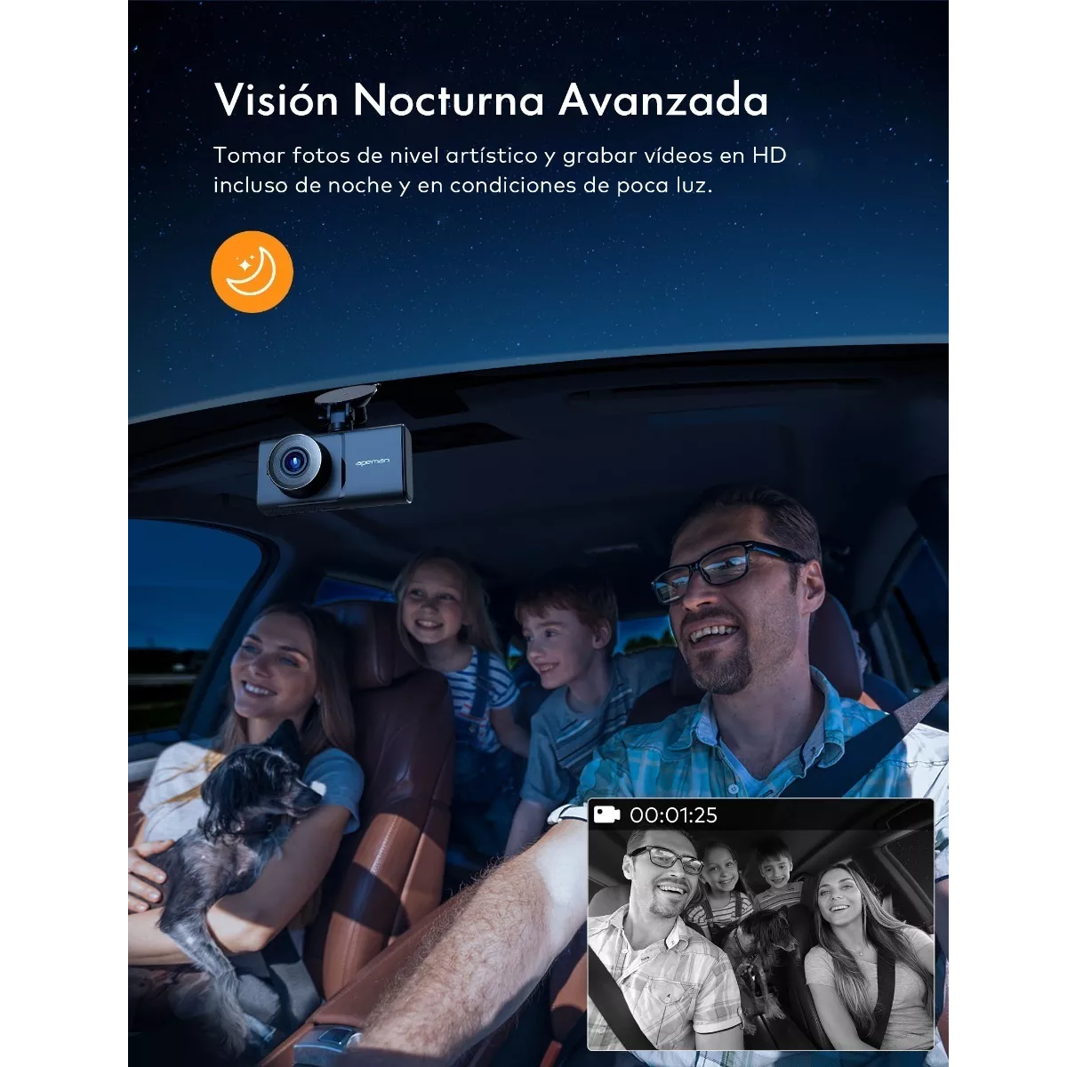 Doble Cámara Para Carro 1080p Hd Frente E Interior