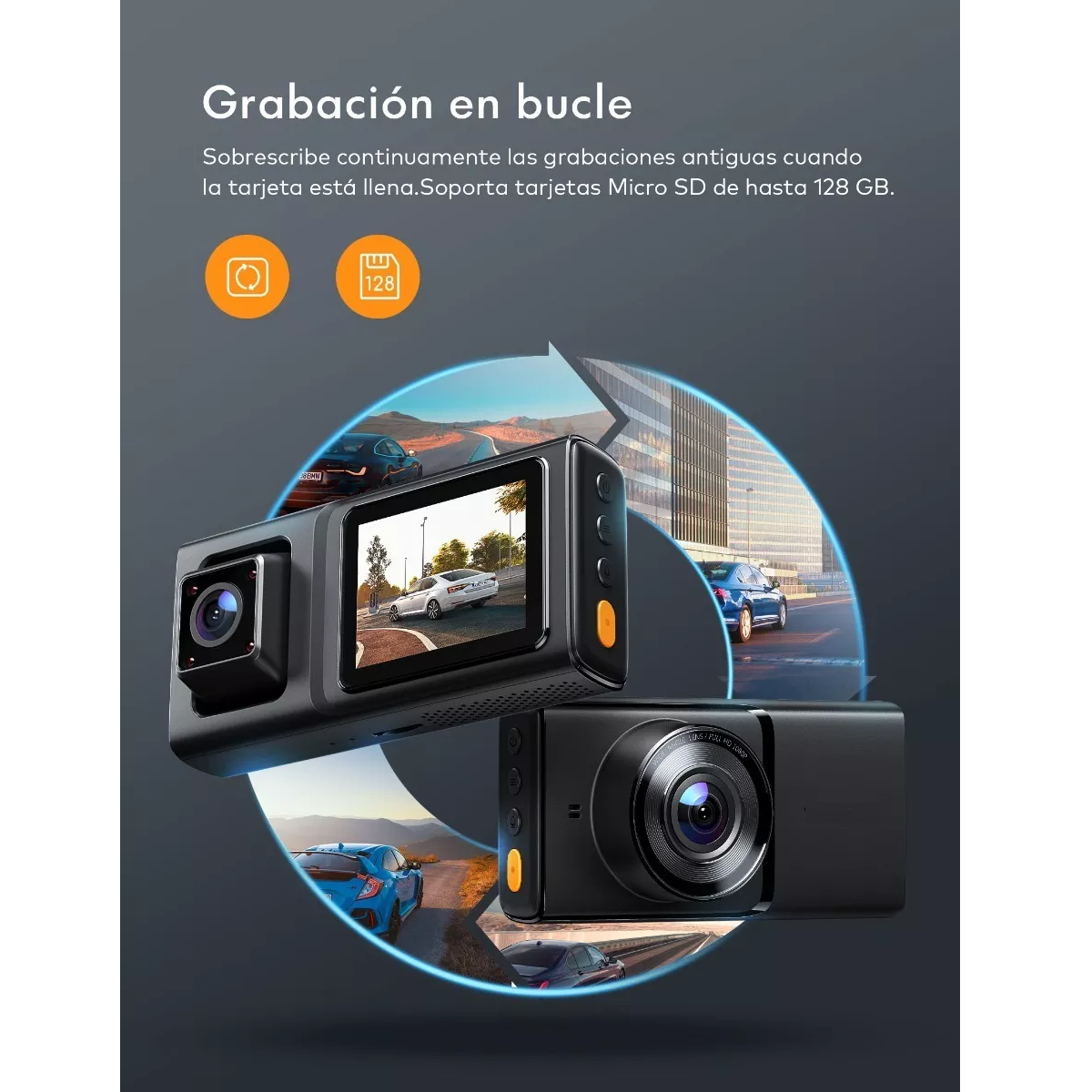 Doble Cámara Para Carro 1080p Hd Frente E Interior