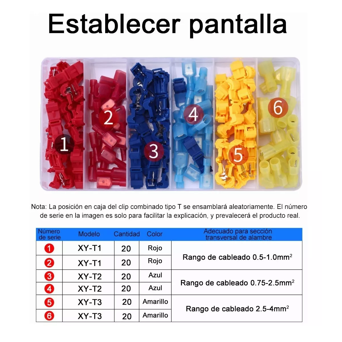 Kit Conectores T-tap Terminales Cables Terminales De Cables De E