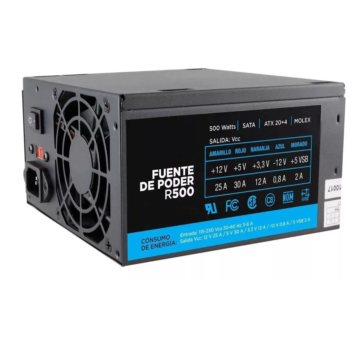 Fuente de poder para PC  5 R500 500W negra 115V/230V