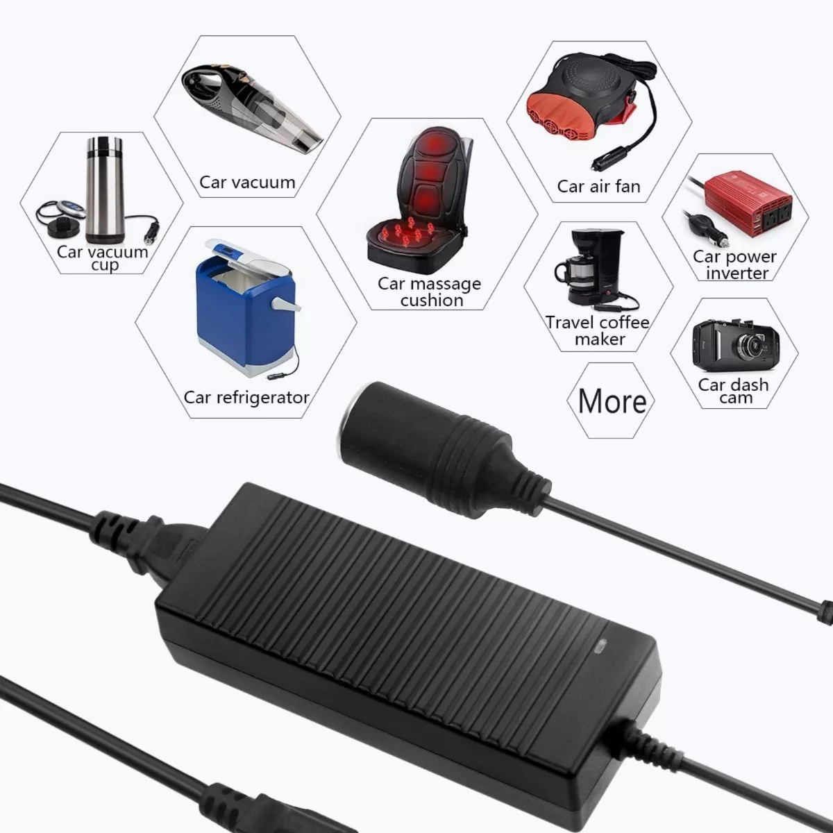 Adaptador Convertidor Corriente 110v A 12v Encendedor Coche
