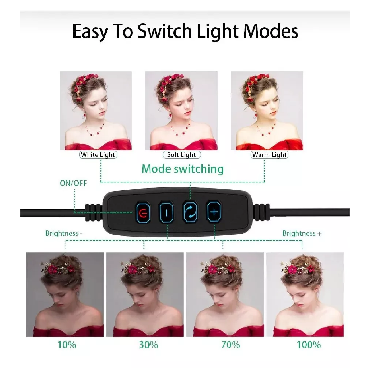 Lampara Aro De Luz Led De 10 Pulgadas Con Tripie Portatil