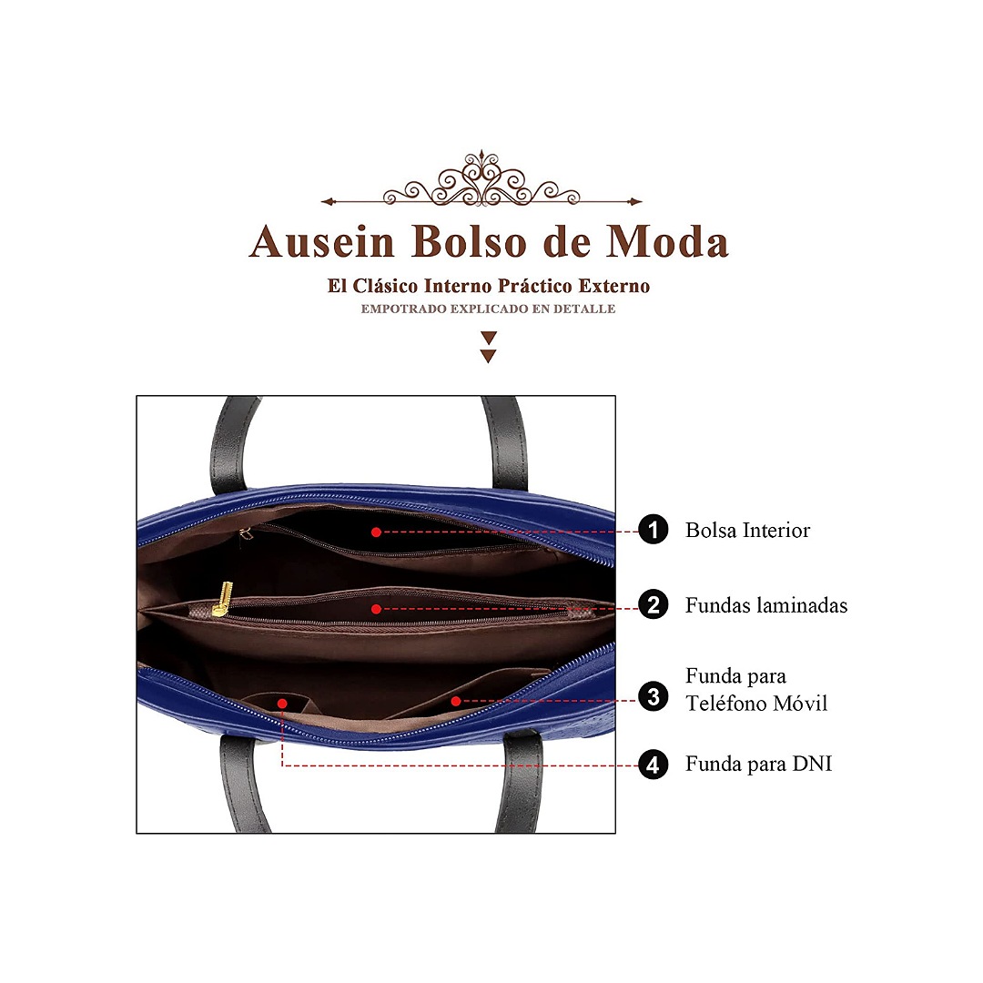 Bolsa Tote para Mujer con Compartimientos,2 Pcs Bolso de Mano de Moda, Bolsa para Mujer Múltiples Maneras de llevar,Gran Capacidad Bolsos de Hombro de Cuero PU, Casual,Elegante,Regalo para Mujer