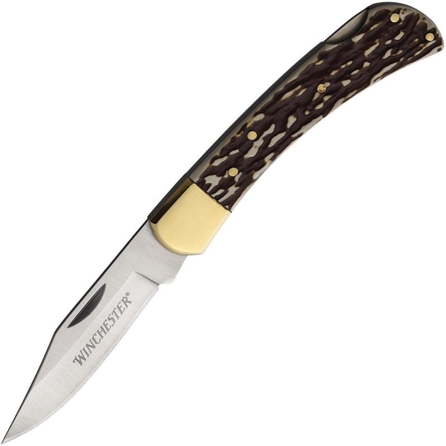 Wn6220080w Winchester Navaja Lockback Imitacion Asta.