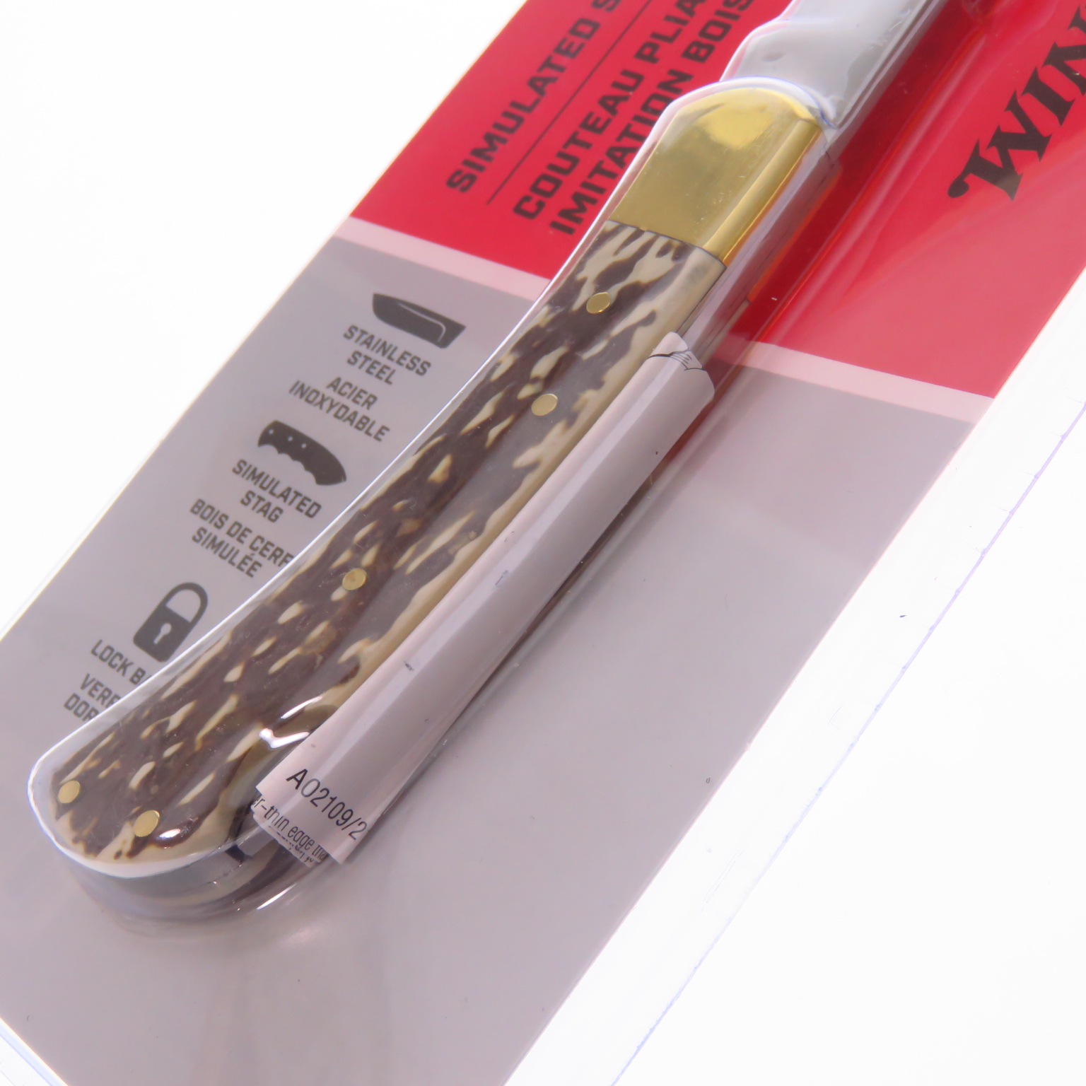 Wn6220080w Winchester Navaja Lockback Imitacion Asta.