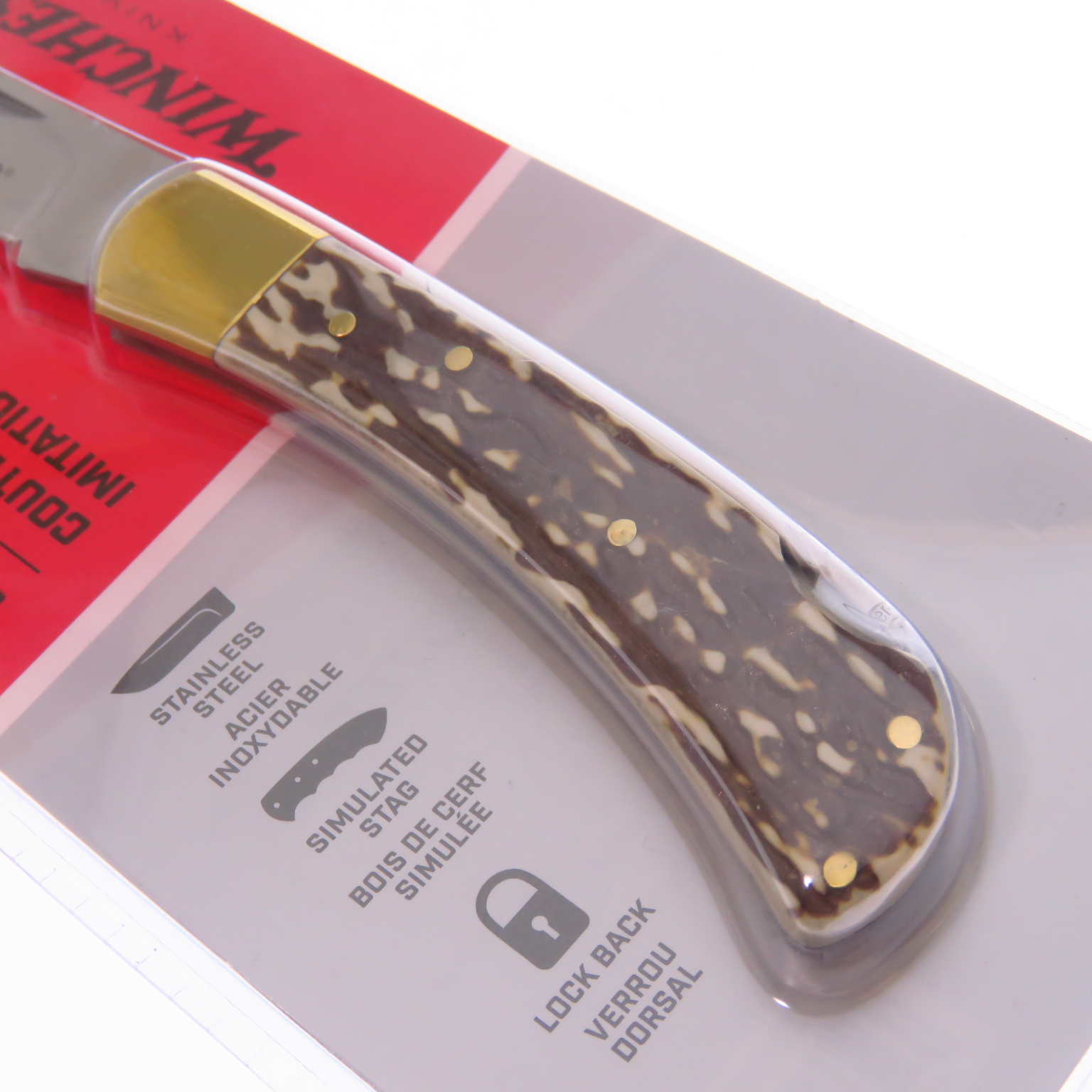 Wn6220080w Winchester Navaja Lockback Imitacion Asta.