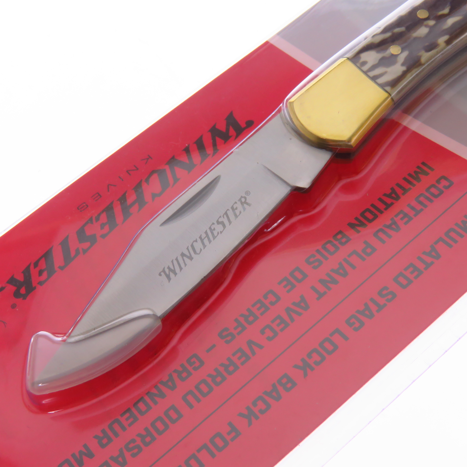 Wn6220080w Winchester Navaja Lockback Imitacion Asta.