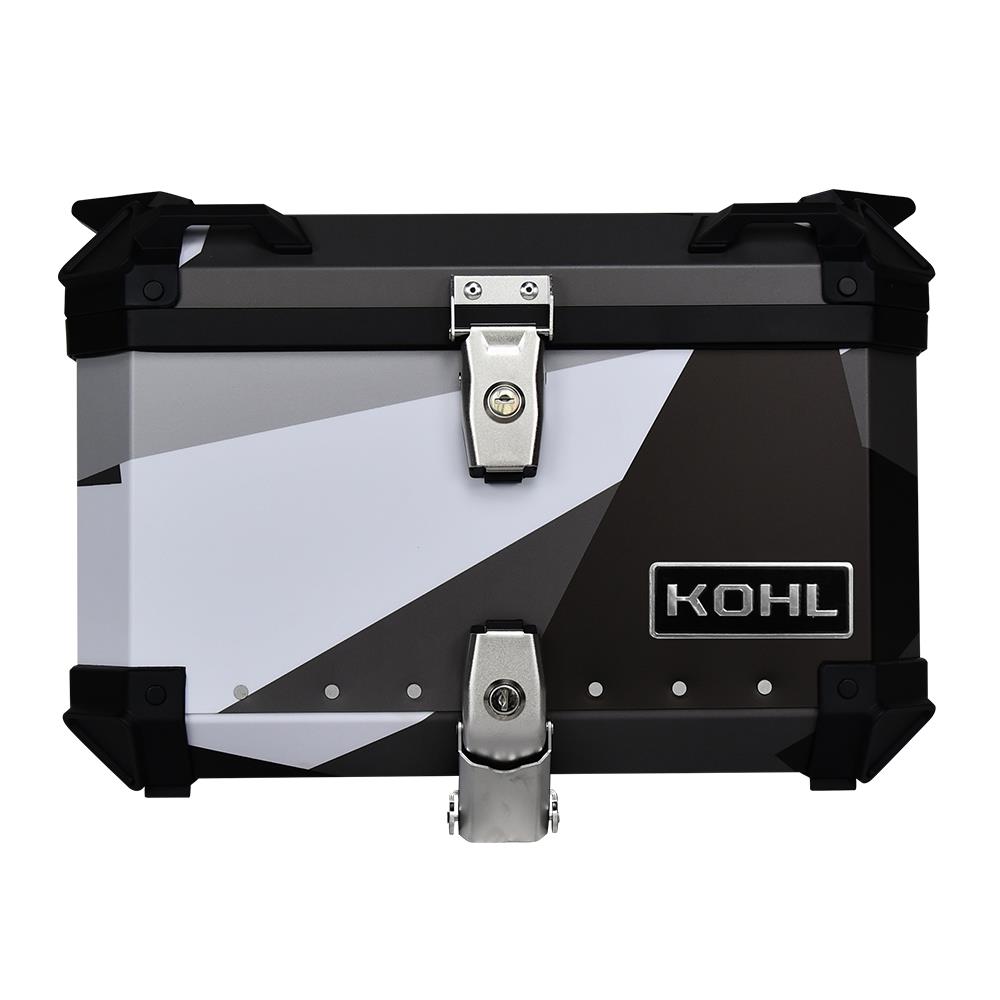 TOP CASE KOHL GRIS 50 LTS DE  ALUMINIO UNIVERSAL CON PLATO DE MONTAJE UNIVERSAL