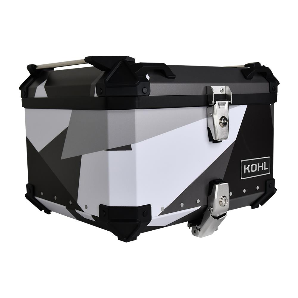 TOP CASE KOHL GRIS 50 LTS DE  ALUMINIO UNIVERSAL CON PLATO DE MONTAJE UNIVERSAL