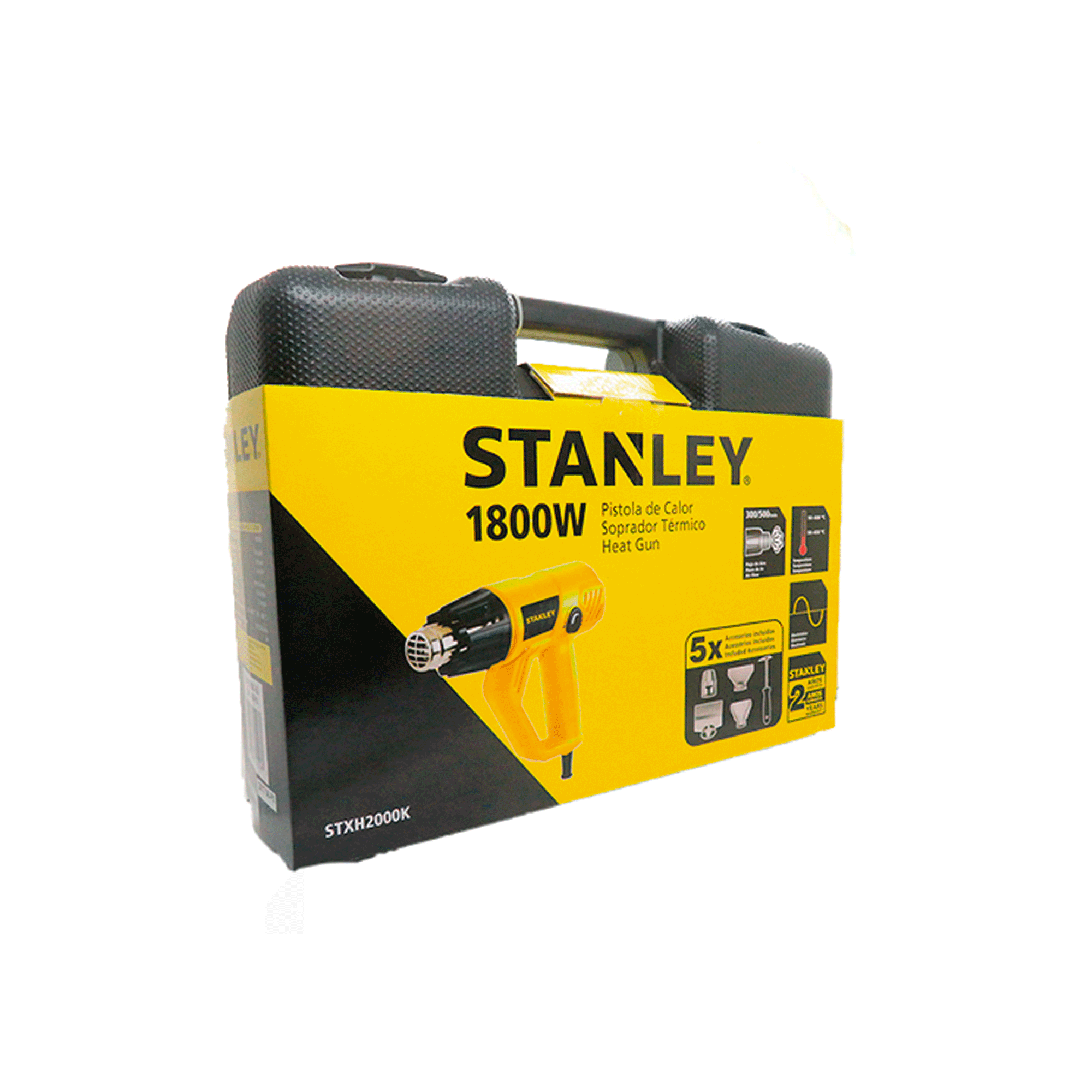 Pistola de Calor con Maletín y Boquillas Stanley STXH2000K-B3 1800 W