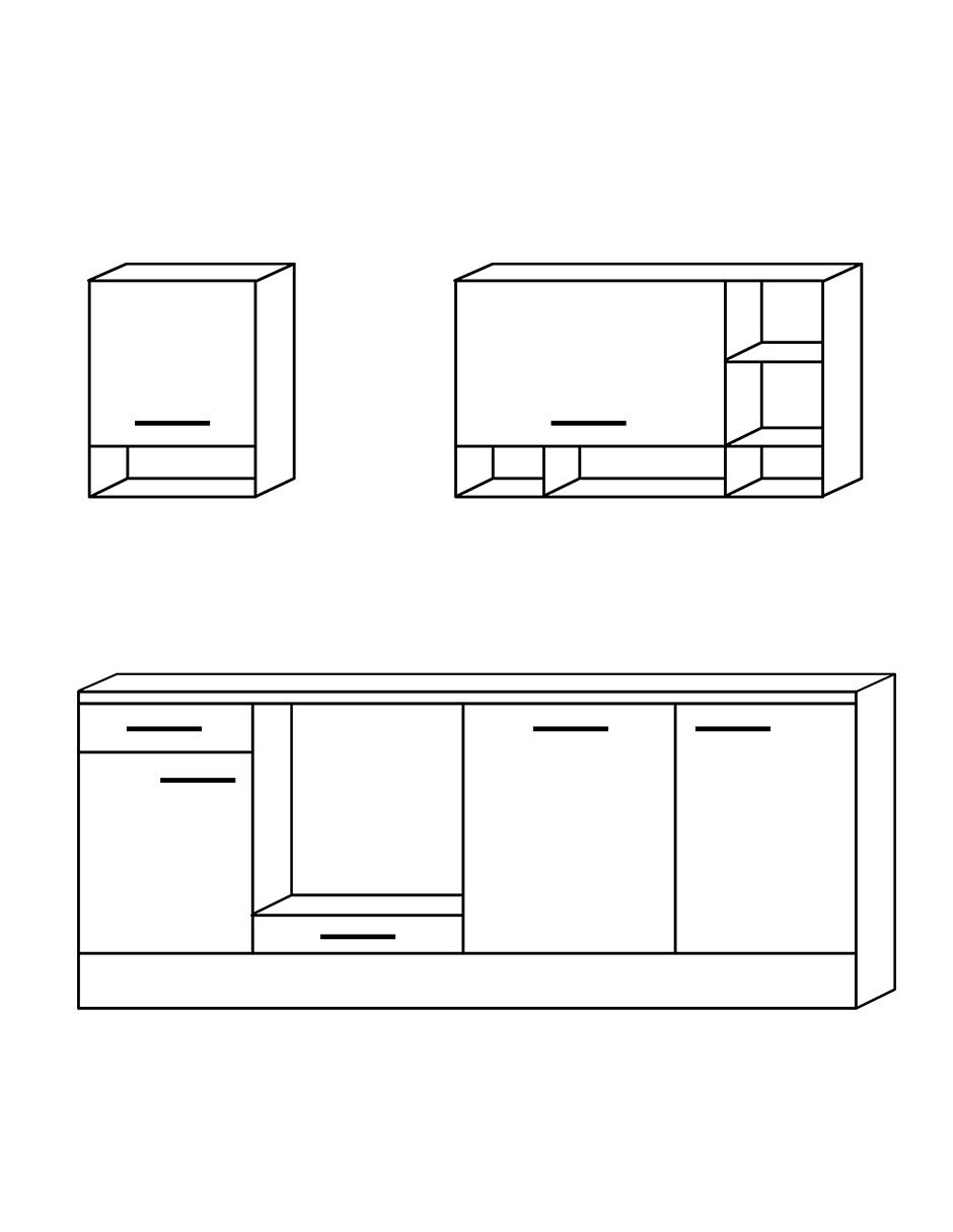 Set De Muebles Modulares Para Cocina Hilde Blanco 2.20 metros
