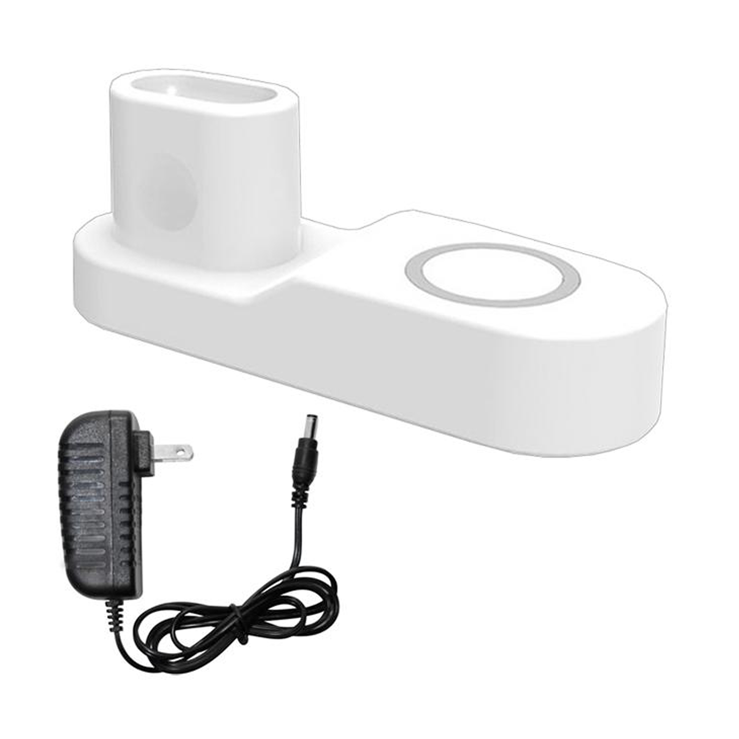 Cargador Inalámbrico tipo Base Qi MXCGH-001-10 Entrada 120V 3A Blanco Salida Qi Inalámbrica Cable USB Incluido, ChargeStation