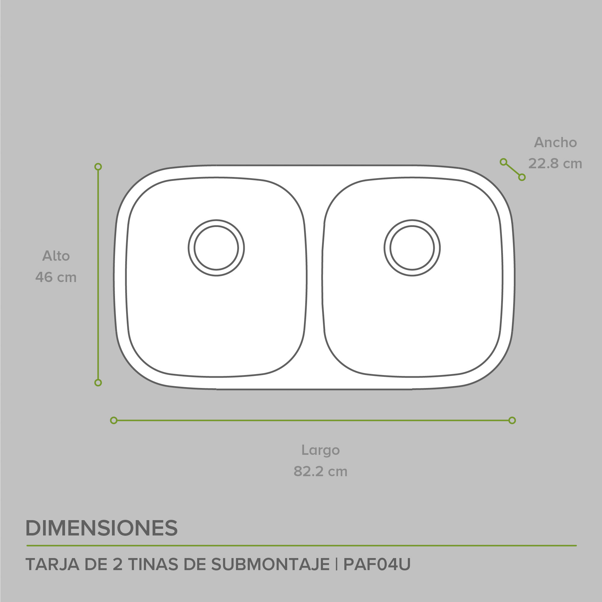 Combo Fregadero Tarja Acero Inox 2 Tinas Submontaje  Avera PAF04U